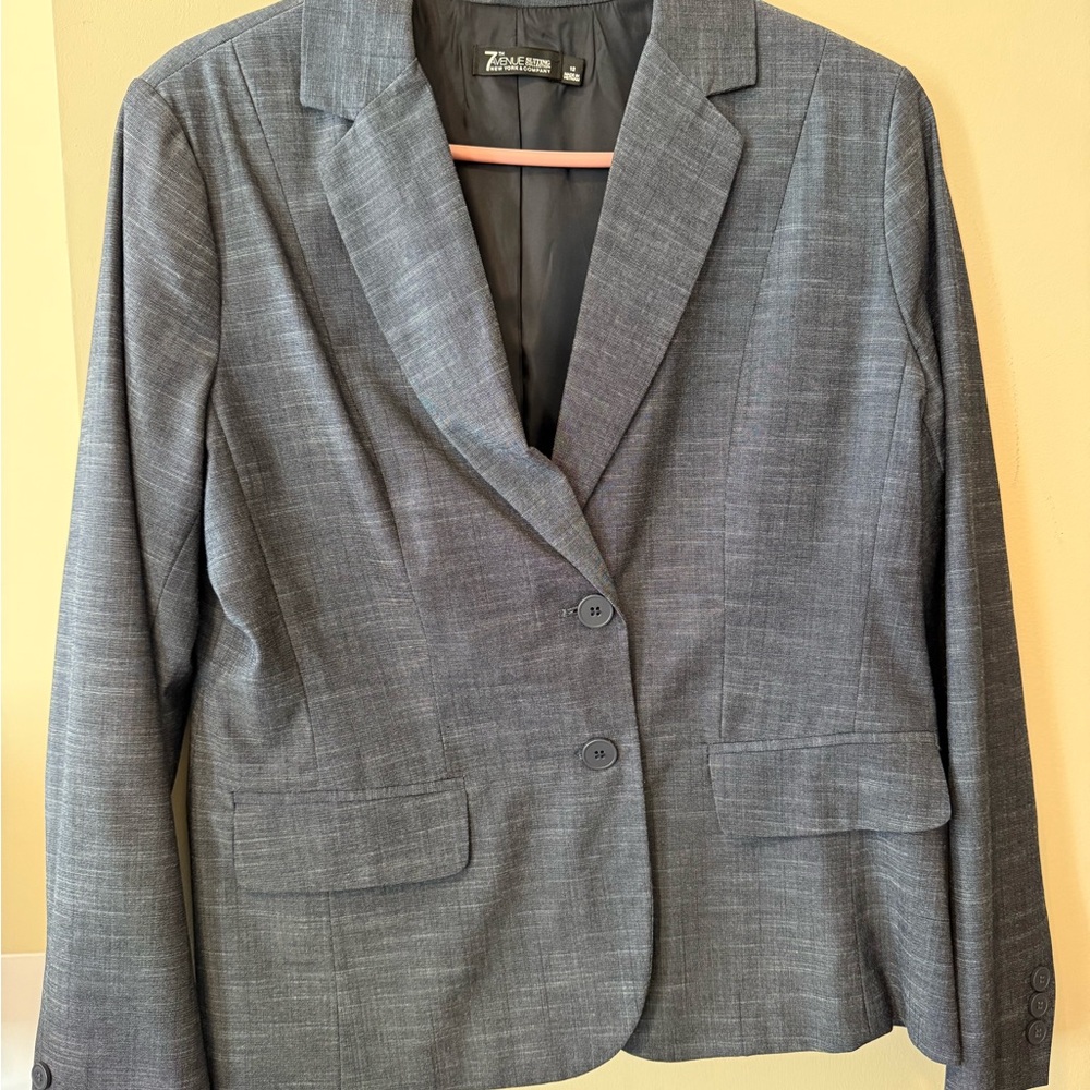 New York and Co. Blue-Gray Women's Two-Button Blazer